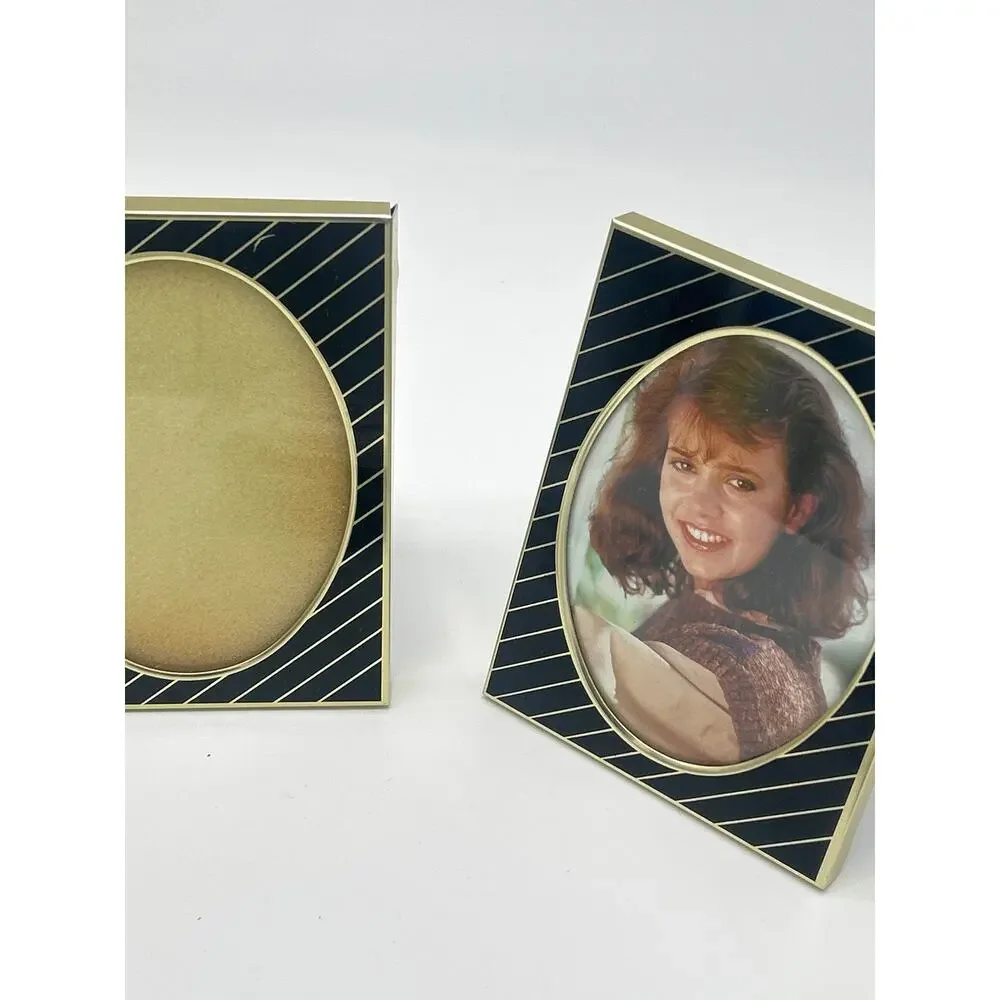 Lot 5 Vintage Picture Frames Incl Bicycle Frames Gold Tone Various Sizes